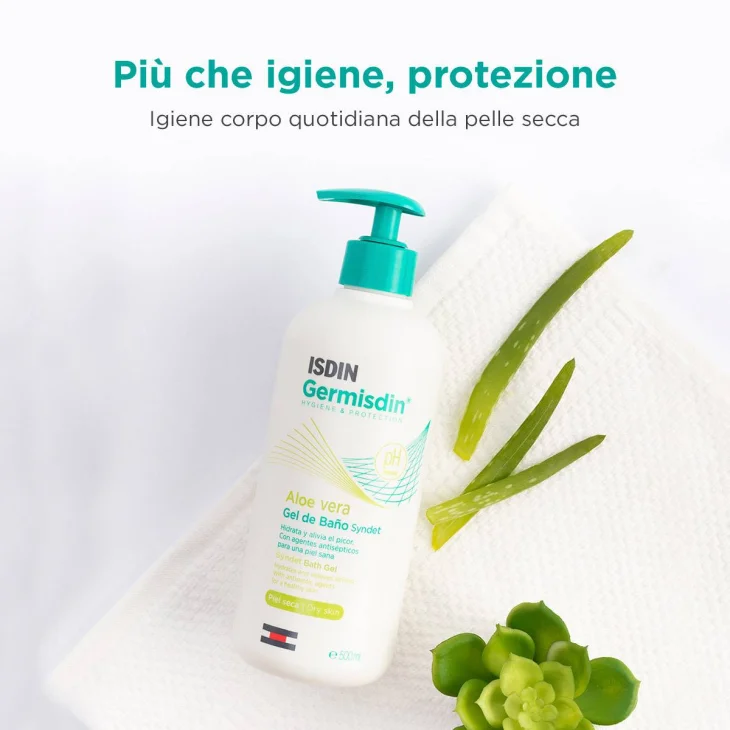 Isdin Germisdin Aloe Vera Gel Detergente Per Pelle Secca 500 ml