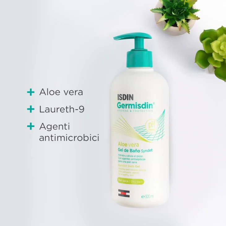 Isdin Germisdin Aloe Vera Gel Detergente Per Pelle Secca 500 ml