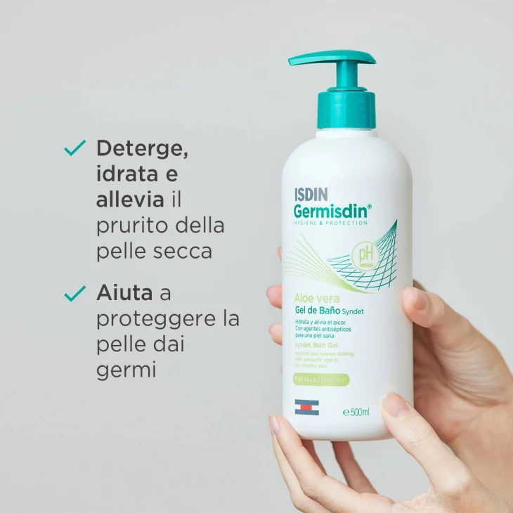 Isdin Germisdin Aloe Vera Gel Detergente Per Pelle Secca 500 ml