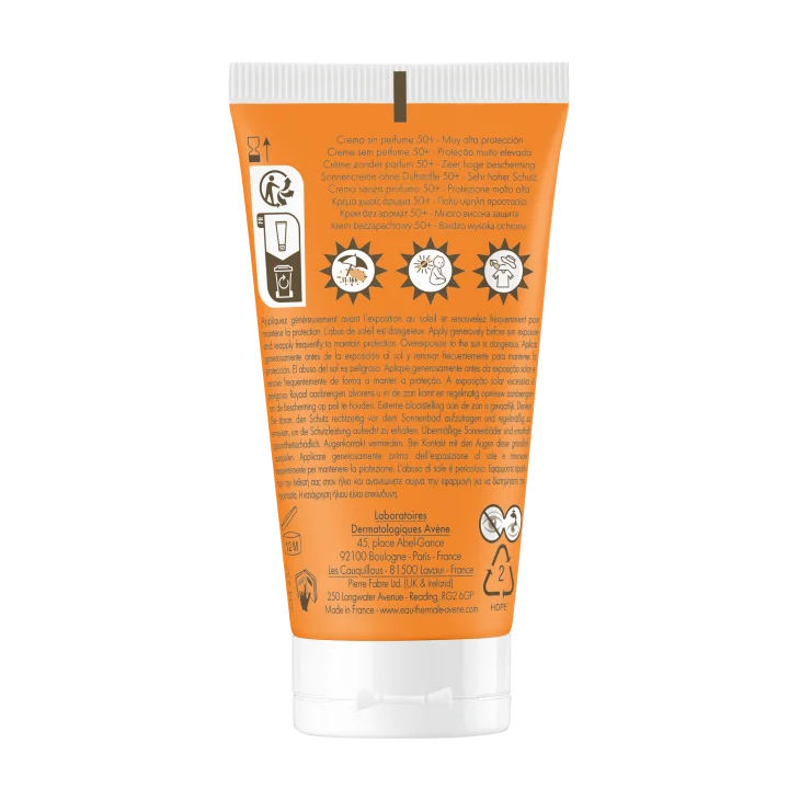 Av&egrave;ne Eau Thermale Crema viso senza profumo SPF50+ Protezione molto alta, Finish idratante invisibile, Pelle secca e sensibile 50ml