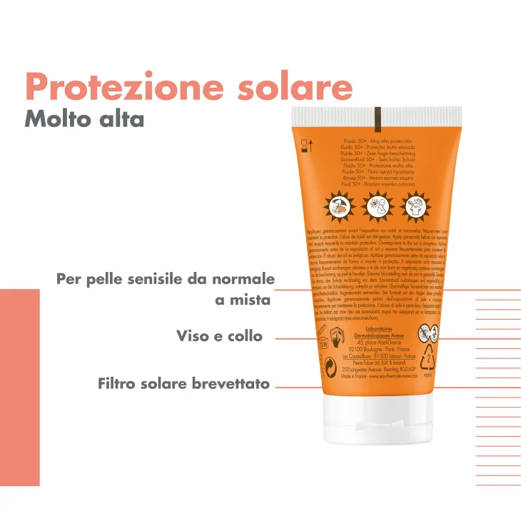 Avène Fluido SPF 50+ Solare Viso 50 ML