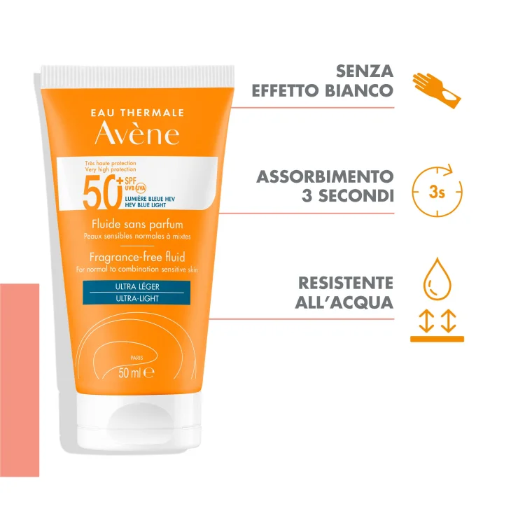 Avène Fluido Senza Profumo SPF 50+ Solare Viso 50 ML