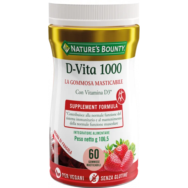Nature'S Bounty D Vita 1000 con Vitamina D 60 Gommose Masticabili
