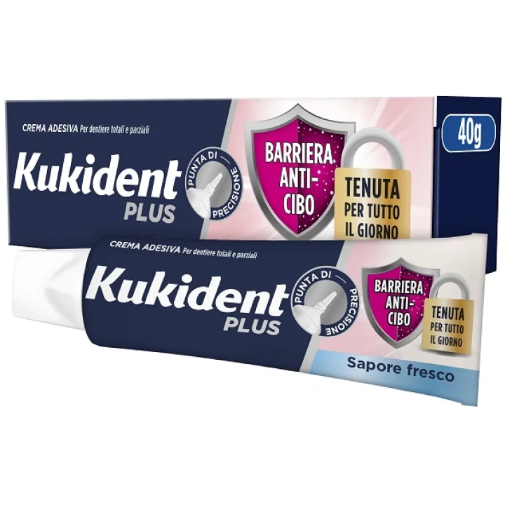 Kukident Plus Doppia Protezione Crema Adesiva Dentiere 40 G