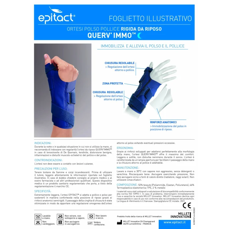 Epitact Querv’Immo Tendinite Di De Quervain Tutore Polso/Pollice Destro Small