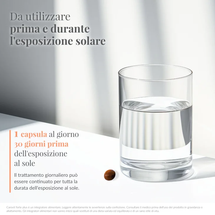 Carovit Forte Plus Programma Solare Integratore Pre-Durante l'Esposizione Solare 30 compresse