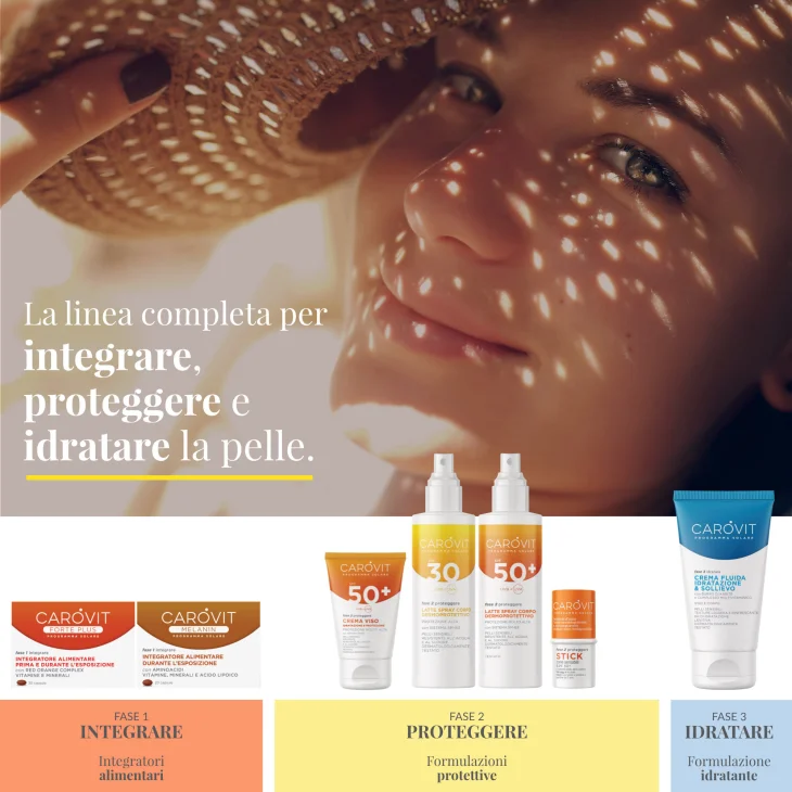 Carovit Forte Plus Programma Solare Integratore Pre-Durante l'Esposizione Solare 30 compresse