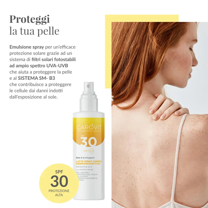 Carovit Programma Solare Latte Spray Corpo Dermoprotettivo Spf 30 200 ml Carovit Programma Solare Latte Spray Corpo Dermoprotettivo Spf 30 200 ml