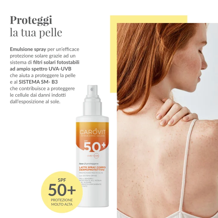Carovit Programma Solare Latte Spray Corpo Dermoprotettivo Spf 50+ 200 ml Carovit Programma Solare Latte Spray Corpo Dermoprotettivo Spf 50+ 200 ml