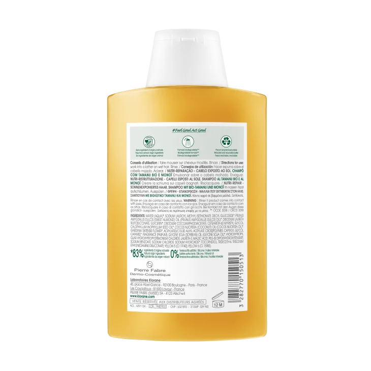 Klorane Shampoo Solare Nutritivo al Tamanu BIO & Monoï 200 ml