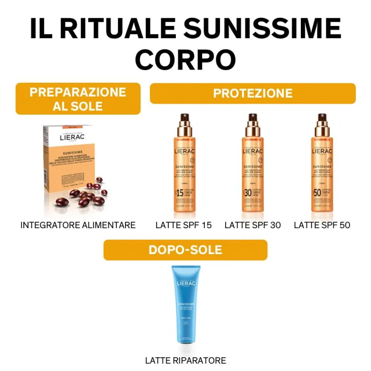 Lierac Sunissime Latte Corpo Solare Protettivo Spf 30 Antietà Globale 150 ml