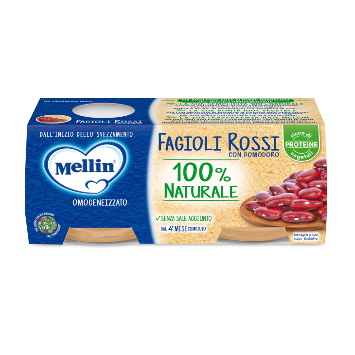 Mellin Omogeneizzato Fagioli Rossi Con Pomodoro 2 X 80 G