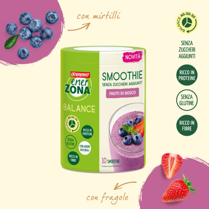 EnerZona Smoothie Frutti di Bosco Proteico 300 g
