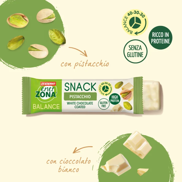 EnerZona Balance Snack Pistacchio e Cioccolato Bianco 33g