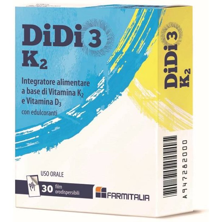 Farmitalia Didi3 K2 Integratore Vitamina D3 e K2 30 Film Orodispersibili