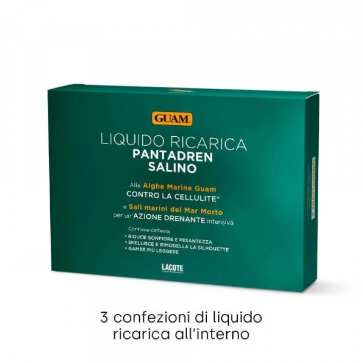 Guam Ricarica Pantadren Salino Drenante Intensivo 3 Buste Liquido 100 ml