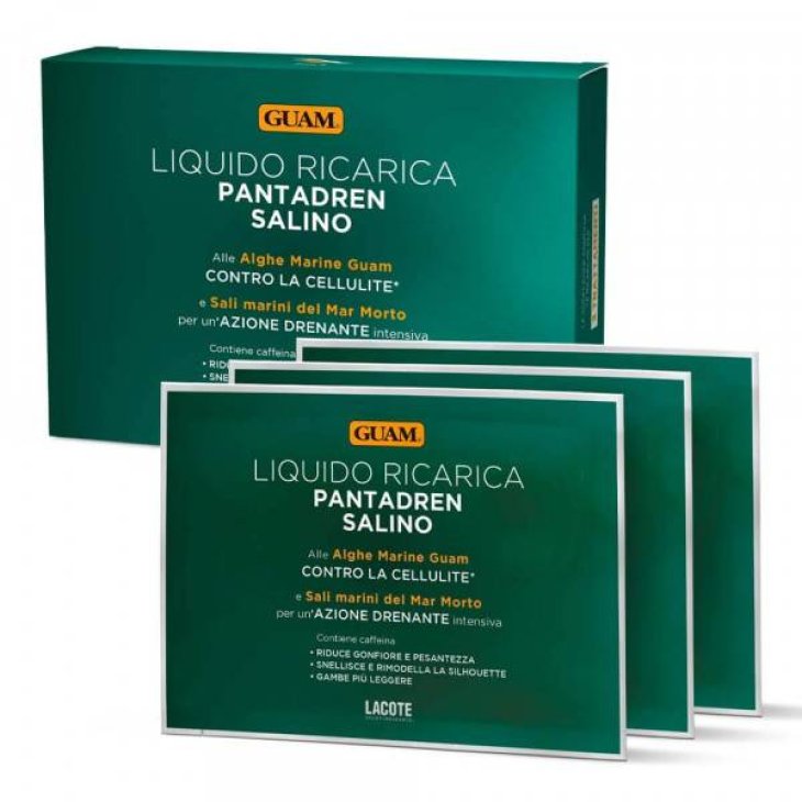 Guam Ricarica Pantadren Salino Drenante Intensivo 3 Buste Liquido 100 ml