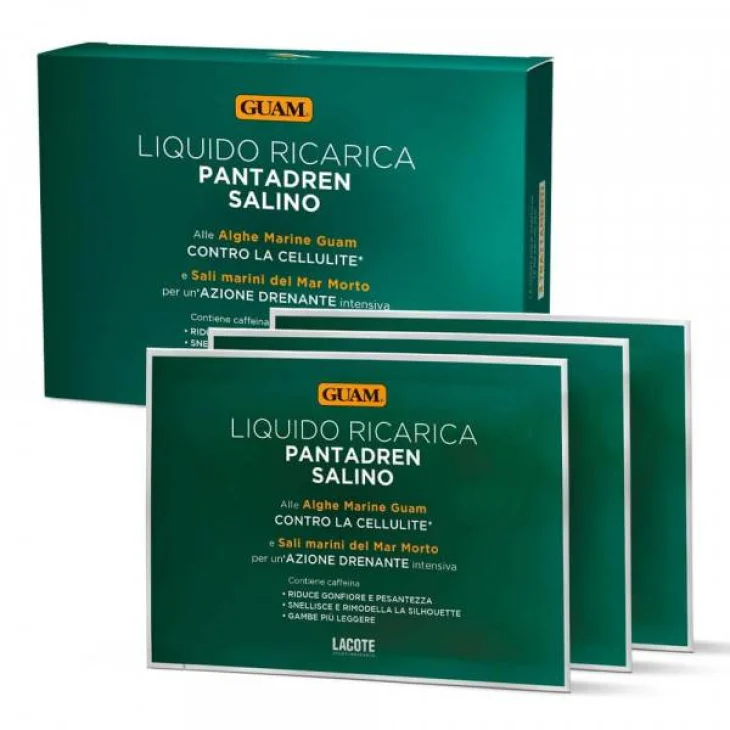 Guam Ricarica Pantadren Salino Drenante Intensivo 3 Buste Liquido 100 ml