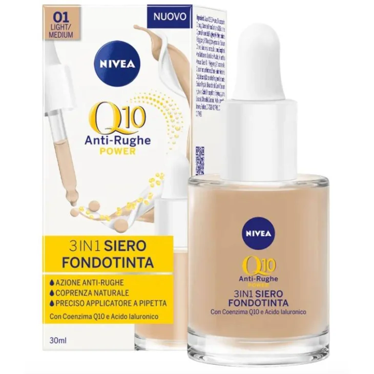 Nivea Q10 Power Anti-Rughe 3In1 Siero Fondotinta Light/Medium 30 ml