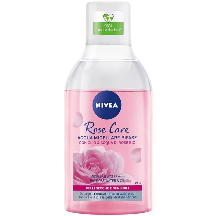 Nivea Rose Care Acqua Micellare Bifase Con Olio & Acqua Di Rose Bio 400 ml