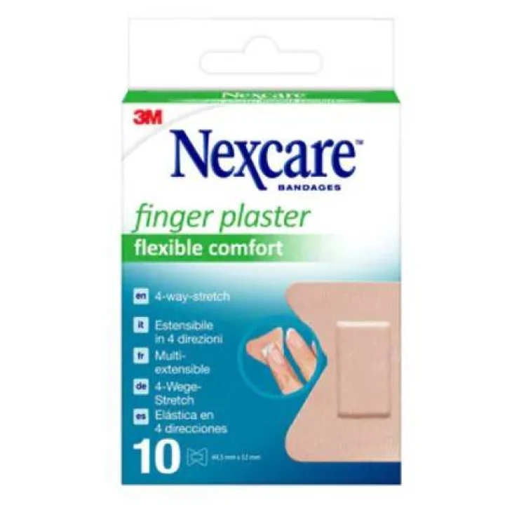 3M Nexcare Flexible Comfort Finger Plasters 44,5 mm x 51 mm Cerotti per Dita 10 pezzi