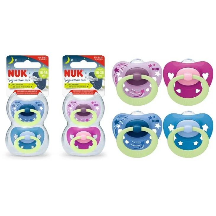 Nuk Night Succhietto in Silicone 18-36 mesi 2 pezzi