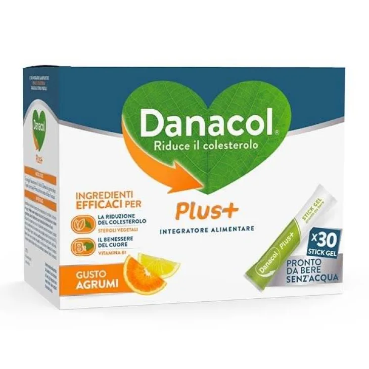 Danacol Plus+ Integratore Contro il Colesterolo 30 Stickgel