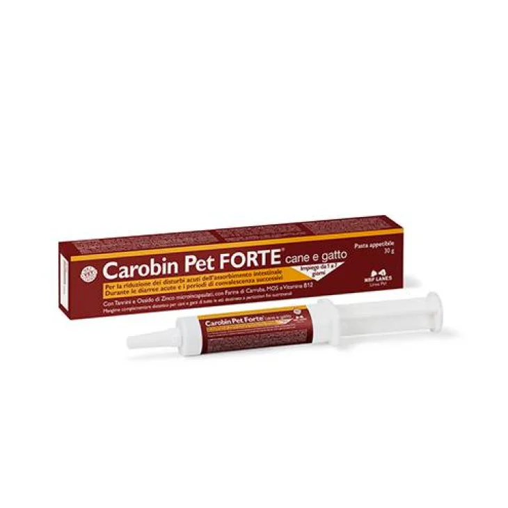 Carobin Pet Forte Pasta Appetibile per Disturbi Intestinali Cani e Gatti 30 g