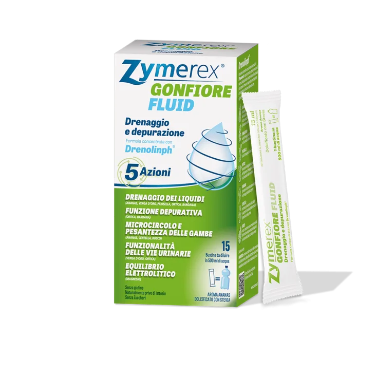 Zymerex Gonfiore Fluid Integratore Drenante e Depurativo 15 bustine