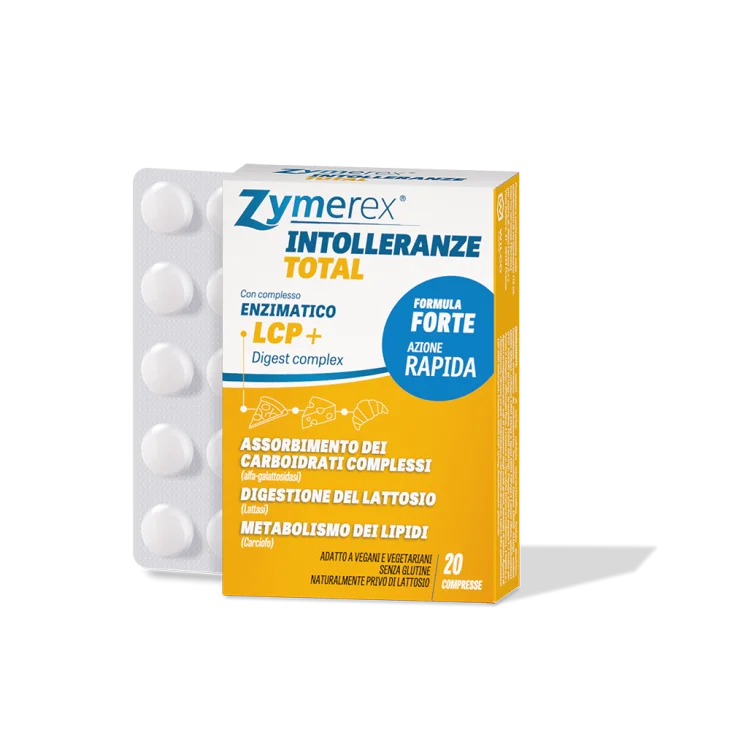 Zymerex Intolleranze Total Integratore per Digerire Carboidrati, Lattosio e Lipidi 20 compresse
