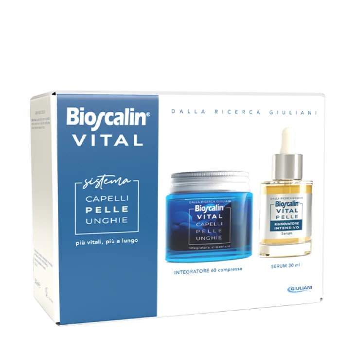 Bioscalin Vital Sistema Capelli Pelle & Unghie Siero Rinnovatore Viso e Collo + Integratore