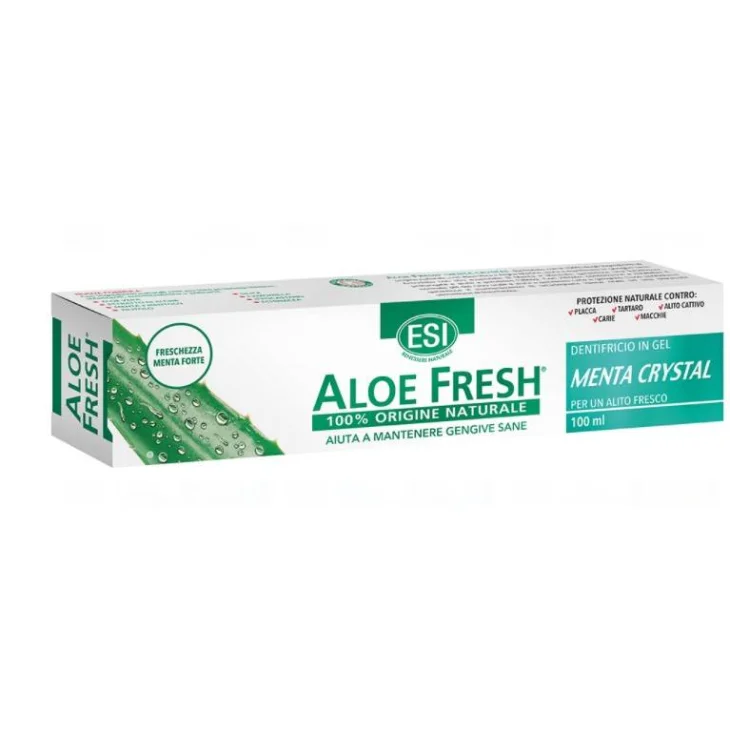 Esi Aloe Fresh Menta Crystal Dentifricio Naturale in Cristalli all'Aloe Vera 100 ml