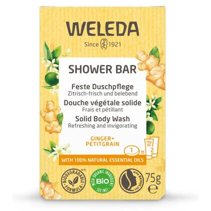 Weleda Bagno Doccia Solido 100% Naturale Zenzero + Petigrain 75 g