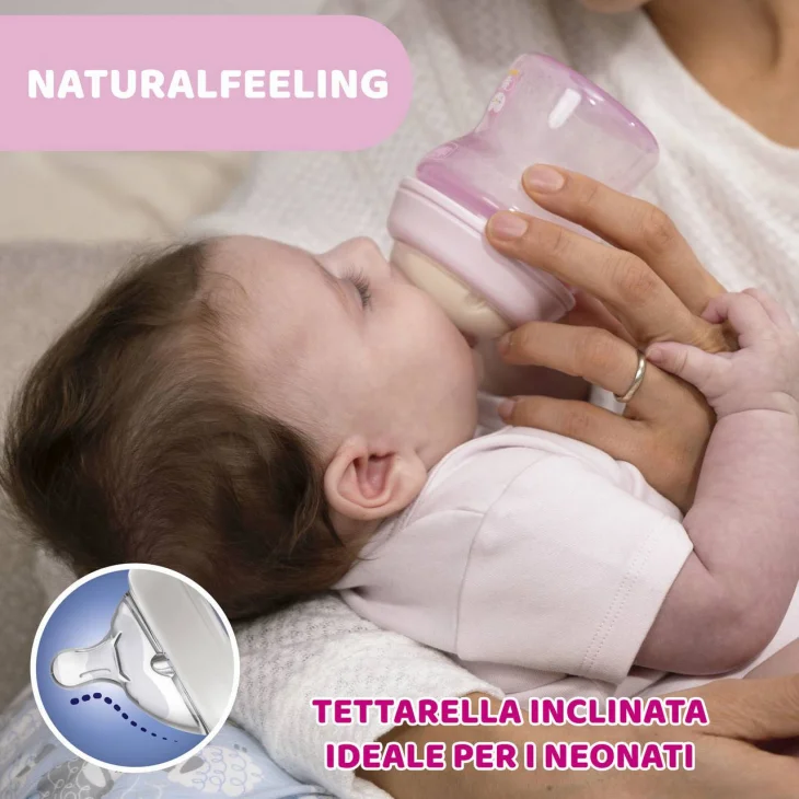 Chicco Biberon Natural Feeling 2M+ Grigio 250 Ml