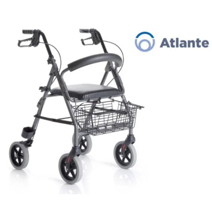 Moretti Mopedia Atlante Deambultore Rollator in Alluminio 4 Ruote con Sedile