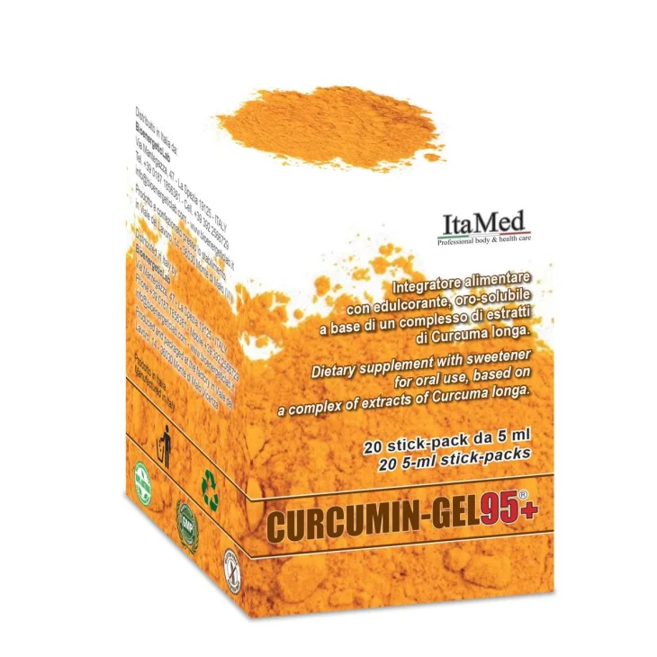 Itamed Curcumin Gel 95+ Integratore a Base di Curcuma per il Sistema Immunitario 20 Stick