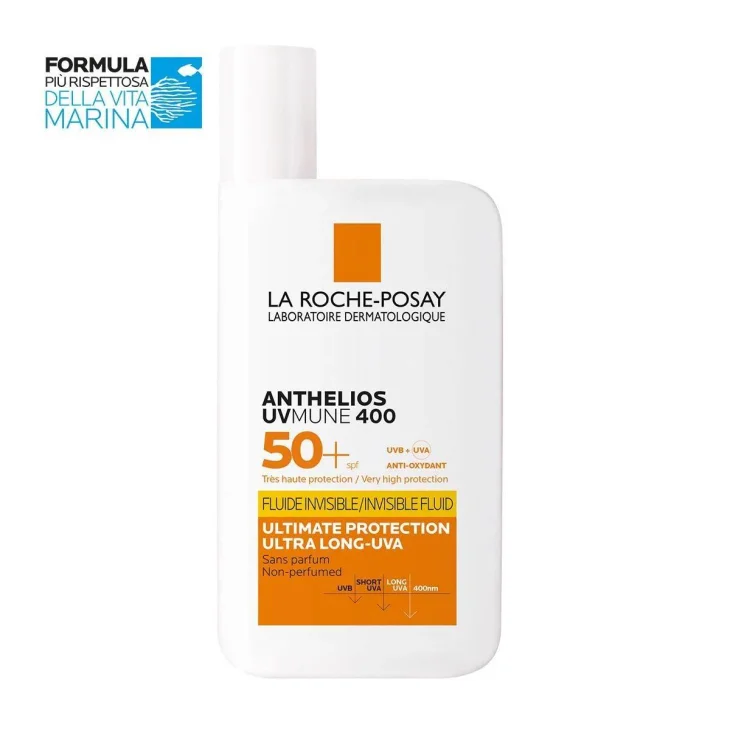 La Roche-Posay Anthelios Uvmune 400 Fluido Invisibile Spf50+ Crema Solare Viso Senza Profumo 50 ml