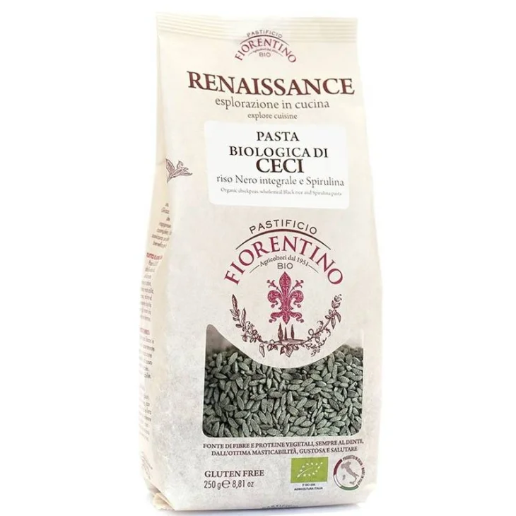 Renaissance Pasta Biologica di Ceci Riso Nero Integrale e Spirulina 250 g