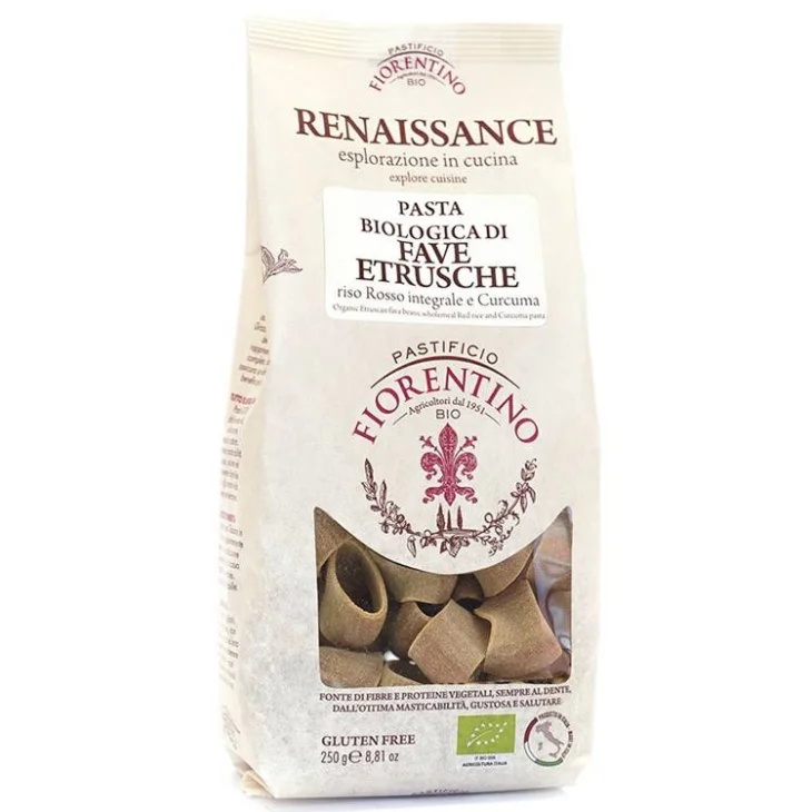 RENAISSANCE PASTA BIOLOGICA DI FAVE ETRUSCHE/RISO ROSSO INTEGRALE/CURCUMA CALAMARATA 250 G