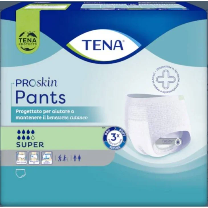 Tena ProSkin Pants Super Mutandine Assorbenti per Incontinenza Taglia Medium 10 pezzi
