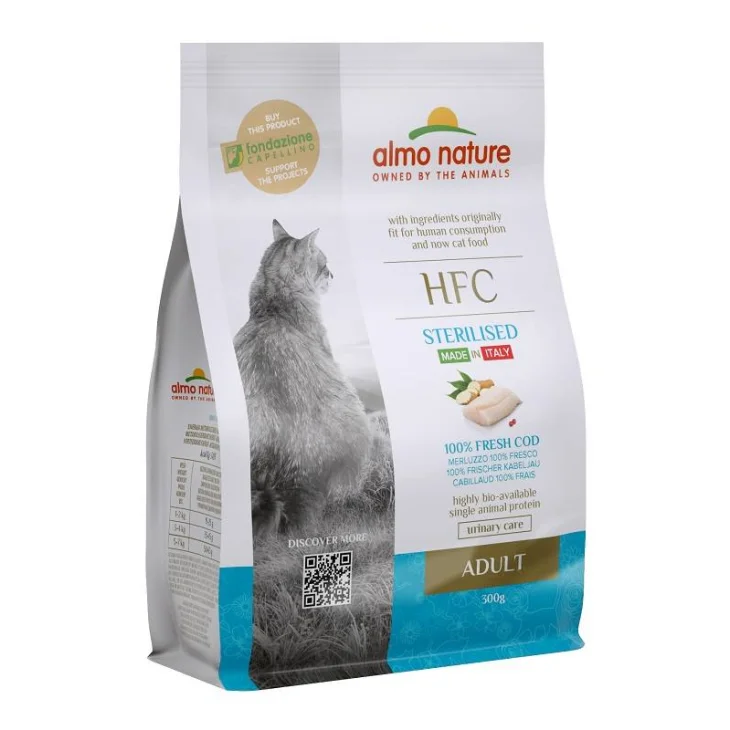 HUMAN FOOD CHAIN CAT DRY ADULT STERILIZZATO MERLUZZO 300 G