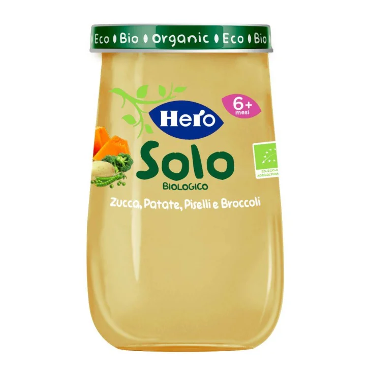 Hero Solo Omogeneizzato Biologico Zucca Patate Piselli Broccoli 190 g