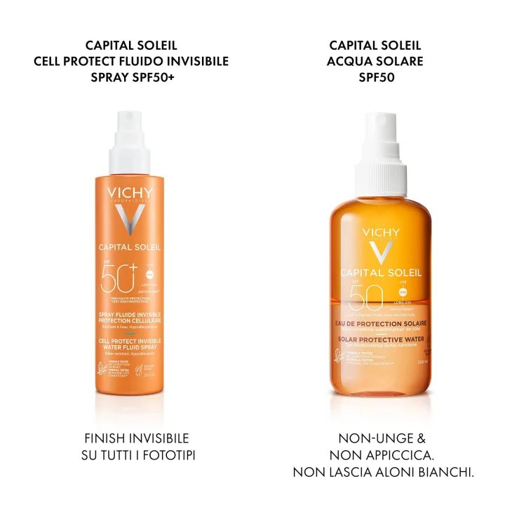 Vichy Capital Soleil Cell Protect Fluido Ultra Leggero Spray Protezione Alta Spf 50+ 200 ml