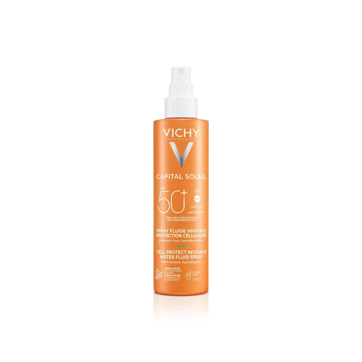 Vichy Capital Soleil Cell Protect Fluido Ultra Leggero Spray Protezione Alta Spf 50+ 200 ml