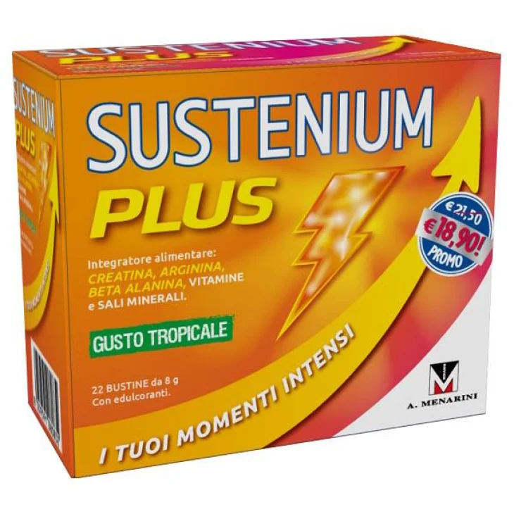 Sustenium Plus Gusto Tropical Integratore Tonico e Ricostituente 22 Buste