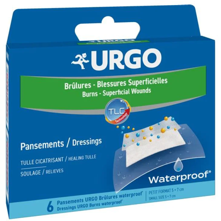 Urgo Cerotti per Ustioni Superficiali Waterproof 5 X 7 Cm 6 Pezzi