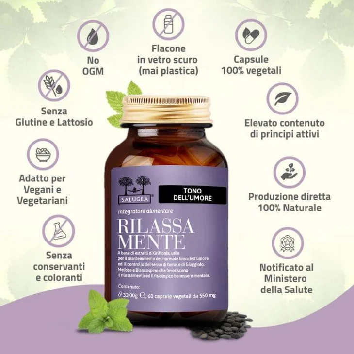 Salugea Rilassa Mente Integratore per il Relax 60 capsule