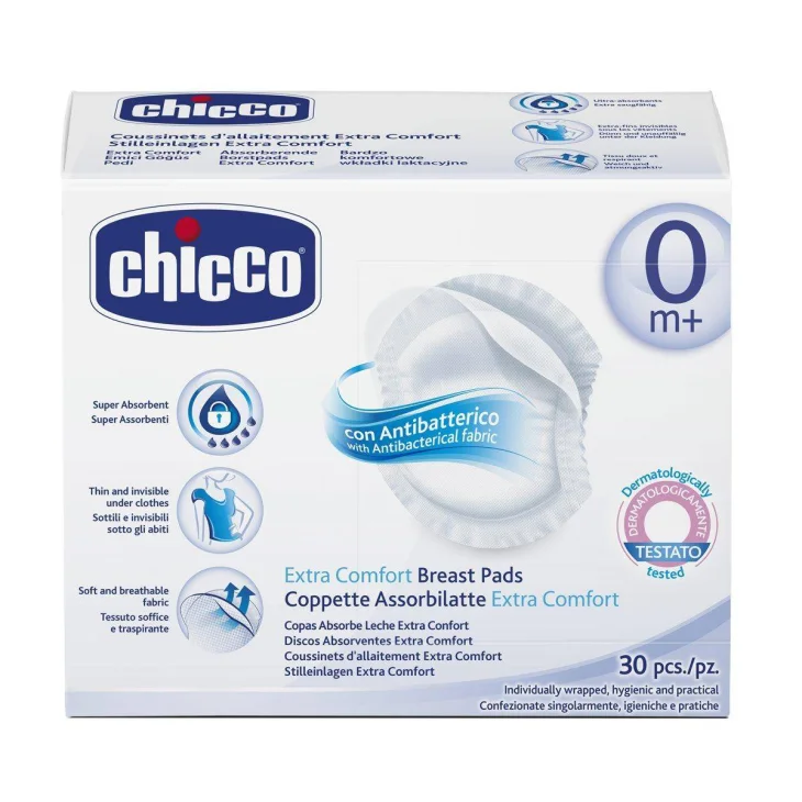 Chicco Coppette Assorbilatte Antibatteriche 30 Pezzi