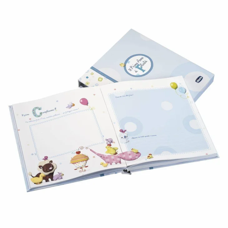 Chicco Album dei Ricordi "Il Primo Anno di Felicità" Colore Azzurro 1 pezzo