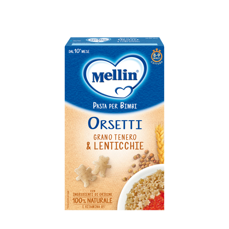 Mellin Orsetti Con Grano Tenero e Lenticchie Pasta per Bimbi 280 G